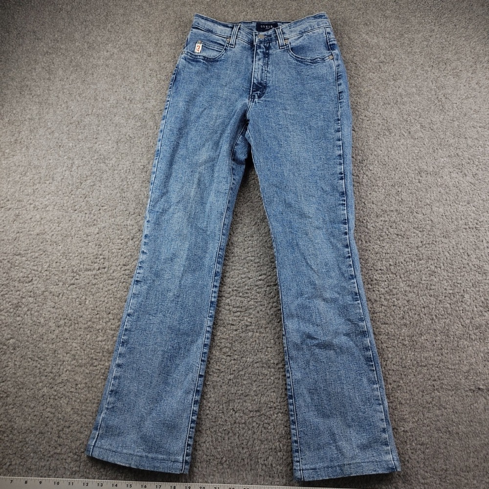 VTG Guess Jeans Medium Wash Barely Bootcut Denim Pants Size 26x29 Mid Rise